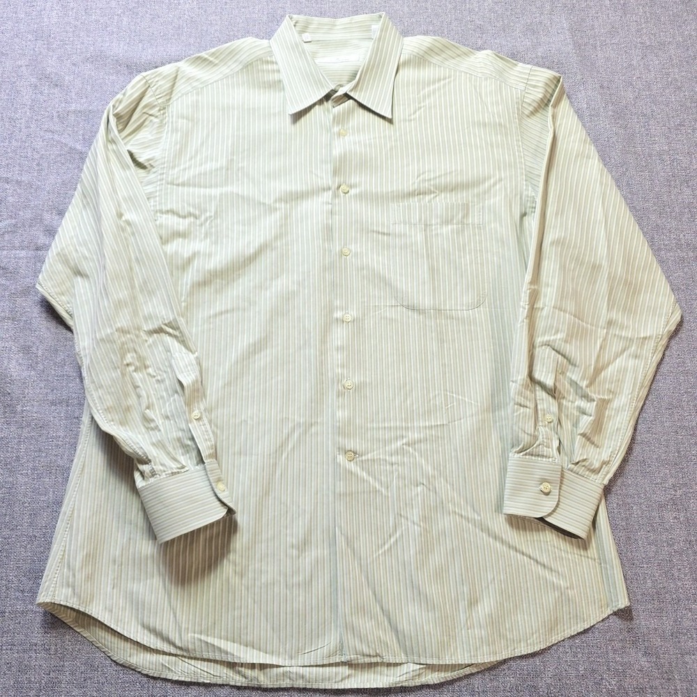 Ermenegildo Zegna Shirt Mens Button Down Long Sleeve 44 17.5 Made in‎ Italy